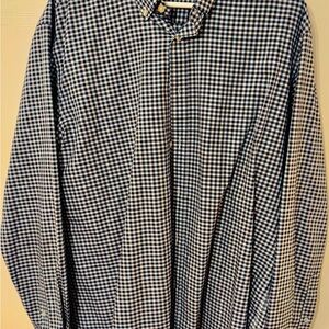 UNTUCKit Blue and White Checkered Dress Shirt